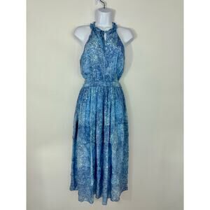 Gilner Farrar Blue Halter Maxi Dress XS